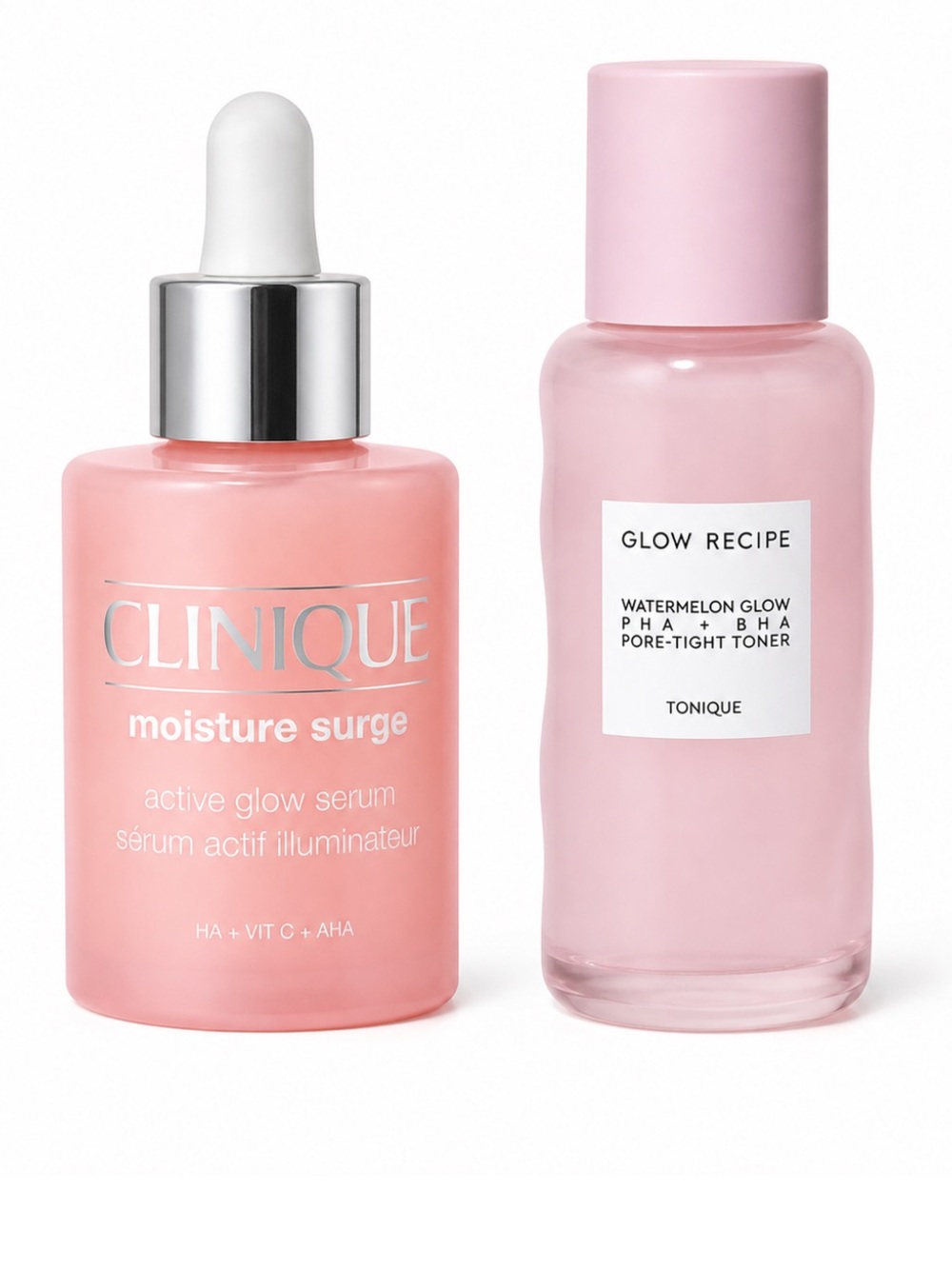 Serum bundle Clinique moisture surge and glow recipe PHA and BHA toner